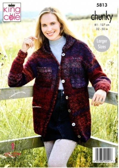 Knitting Pattern - King Cole 5813 - Autumn Chunky - Ladies Cardigans